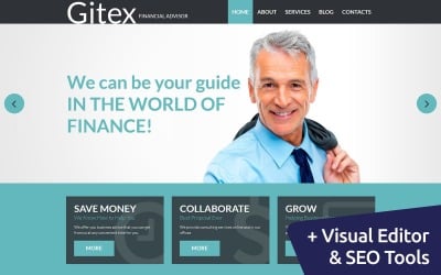 Gitex - фінансовий радник Moto CMS 3 Шаблон