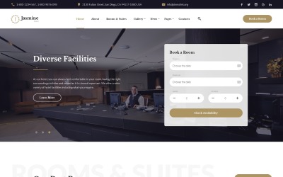 Jasmine - Modèle de site Web HTML5 multipage pour hôtel classique