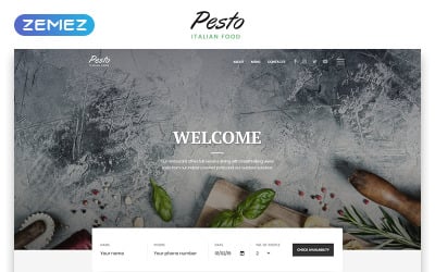 Pesto - італійський ресторан, багатосторінковий стильний HTML-шаблон веб-сайту