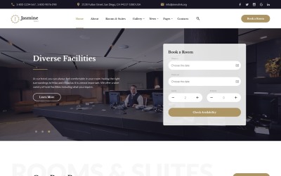 Responsive Jasmine - Hotel Classic Multipage HTML5 Web Sitesi #58330