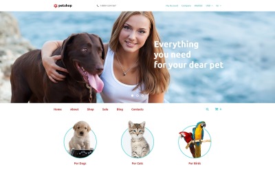Responsywny szablon OpenCart PetShop #58332
