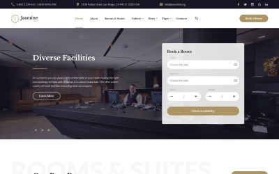 Responsywny szablon strony www Jasmine - Hotel Classic Multipage HTML5 #58330