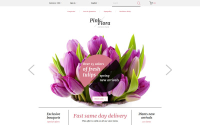 Reszponzív Pink Flora PrestaShop sablon 58383