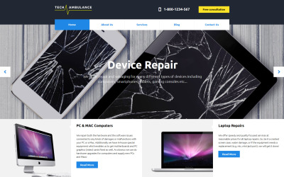 Reszponzív Tech Ambulance Responsive Website Template Weboldal sablon 58310