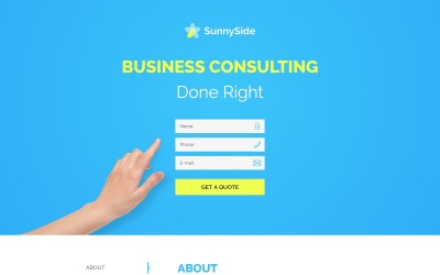 SunnySide - Ontwerpstudio Minimale HTML-bestemmingspagina-sjabloon