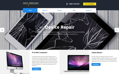 "Tech Ambulance Responsive Website Template" - адаптивний Шаблон сайту №58310