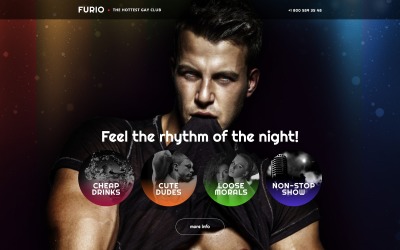 Template di Landing Page Responsive #58312 per Un Sito di Locale Notturno