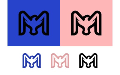 Mavi ve pembe arka planlar üzerinde M kartal logosu.