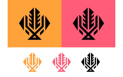 Abstract geometric emblem logo design.