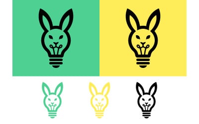 Bunny lightbulb abstract design green yellow.