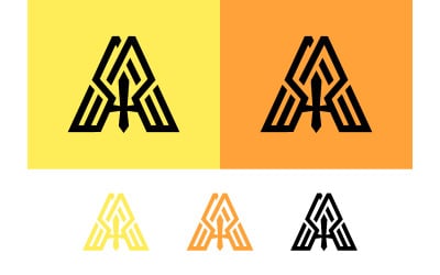 Modern soyut harf ve geometrik logo tasarımı.