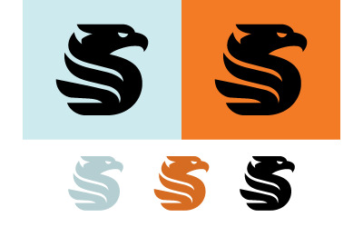Eagle S Logo-Design hellblau-orange.