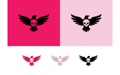 Grafisches Symbol für einen fliegenden Adlerschädel.
