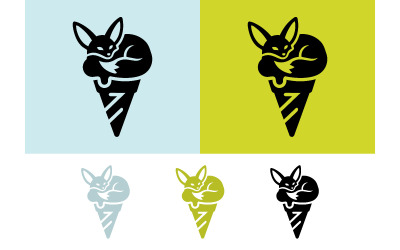 Elemento grafico del logo a forma di cono gelato Fox.