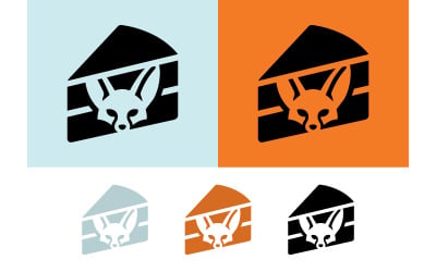 Designelement für das Logo eines Fuchskuchenstücks.