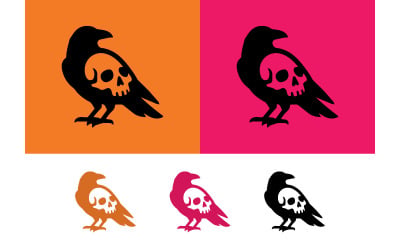 Grafikdesign für ein Logo mit Rabenschädel.
