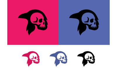 Grafisches Symbol für einen Totenkopf-Vogelkopf.