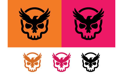 Grafisches Symboldesign: Totenkopf-Adlergesicht.