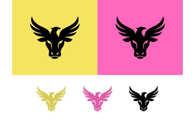 Logo-Design-Symbol: Adler-Stierkopf-Fusion.