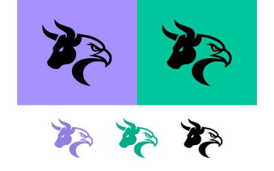 Logo-Design mit Greif-Stier-Adlerkopf.