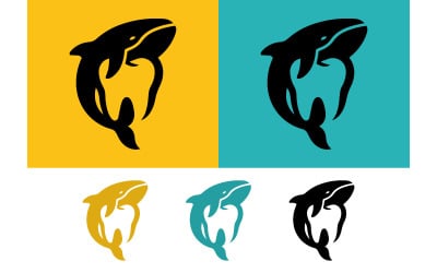 Orca-Wal schwimmt um das Zahn-Logo.