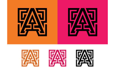 Stylized letter A logo design with maze elements.