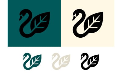 Schwan- und Blattlogo für natürliche Schönheitspflege.