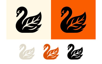 Logo mit Schwan und blattförmigen Flügeln für Naturmotive.
