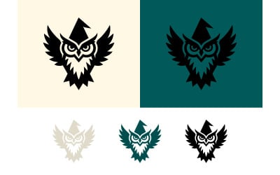 Symbol eines weisen Eulen-Zauberers mit ausgebreiteten Flügeln.