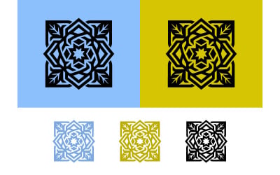 Abstract geometric star pattern logo design.
