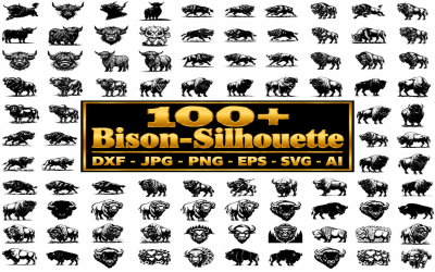 Bizon Silüeti SVG Paketi,