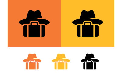Illustrazione di cappello e valigia per un tema di viaggio.