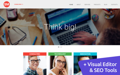 "Consulting Services" modèle Moto CMS 3 adaptatif #58430