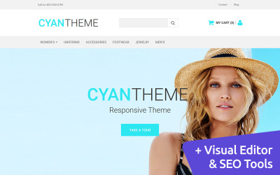 Cyan Theme - Klädaffär MotoCMS e-handelsmall