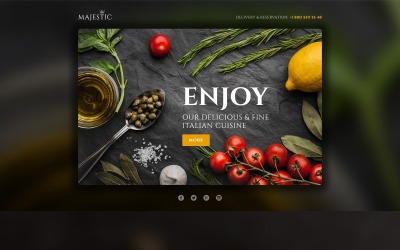 Mall för italiensk restaurang responsiv målsida