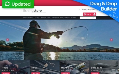 Modello di e-commerce MotoCMS da pesca
