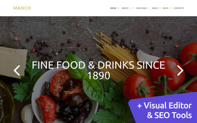 Reszponzív Cafe and Restaurant Moto CMS 3 sablon 58431