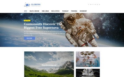 "Science News Portal & Magazine WordPress theme" Responsive WordPress thema №58459