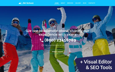 Snowboarding &amp; Ski School Moto CMS 3 Template