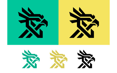 Abstrakt griffin huvud logotyp koncept.
