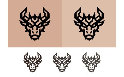 Aggressives Drachenkopf-Emblem für Gaming-Logos.