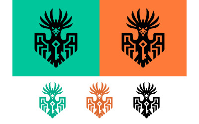 Concept de logo avec emblème d&amp;#39;aigle.