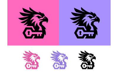 Griffin-logotypdesign med nyckelemblem.