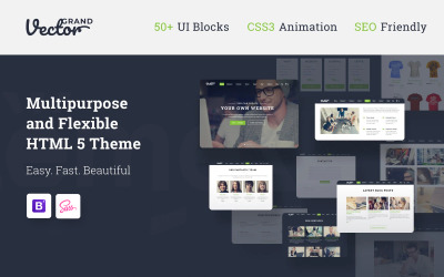 Grand Vector - Web Tasarım Stüdyosu HTML5 Web Sitesi Şablonu