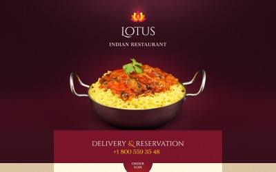 Indian Restaurant Responsive Landing Page Template Templates de Landing Page №58500