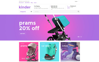 Modello Magento Responsive #58505 "Kinder Magento Theme"