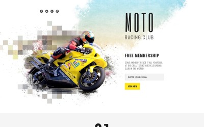 Motorsport Responsive Landing Page Vorlage