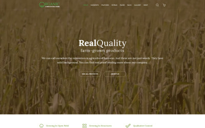 Organikus - mezőgazdasági mezőgazdasági többcélú webhelysablon