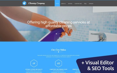 Plantilla Moto CMS 3 #58557 para Sitio de Servicios de limpieza