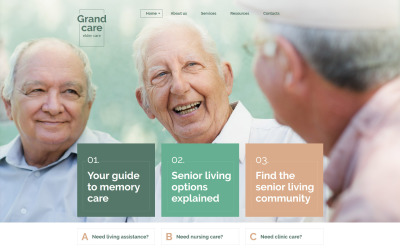 Plantilla para sitio web de Grand Care